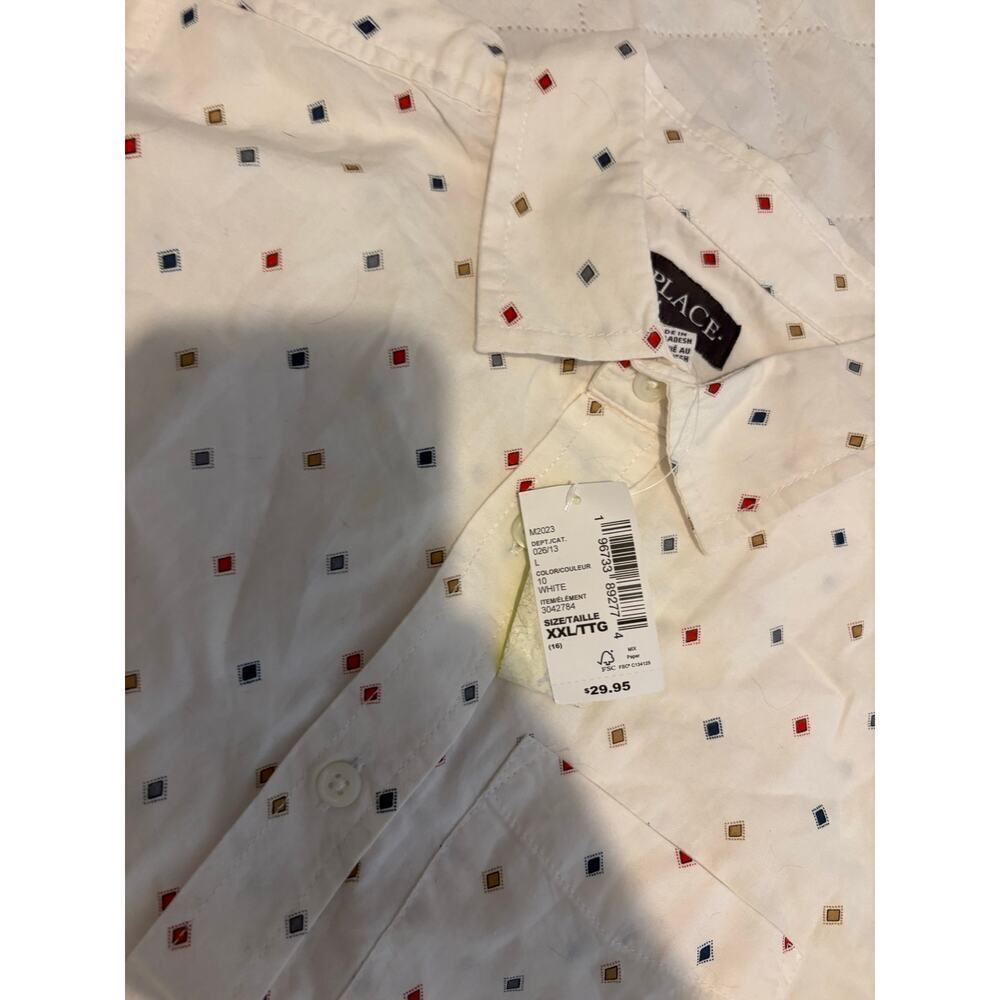 Children’s Place Boys Print Button up Poplin Shirt
size 16 NWT​ - Picture 6 of 7